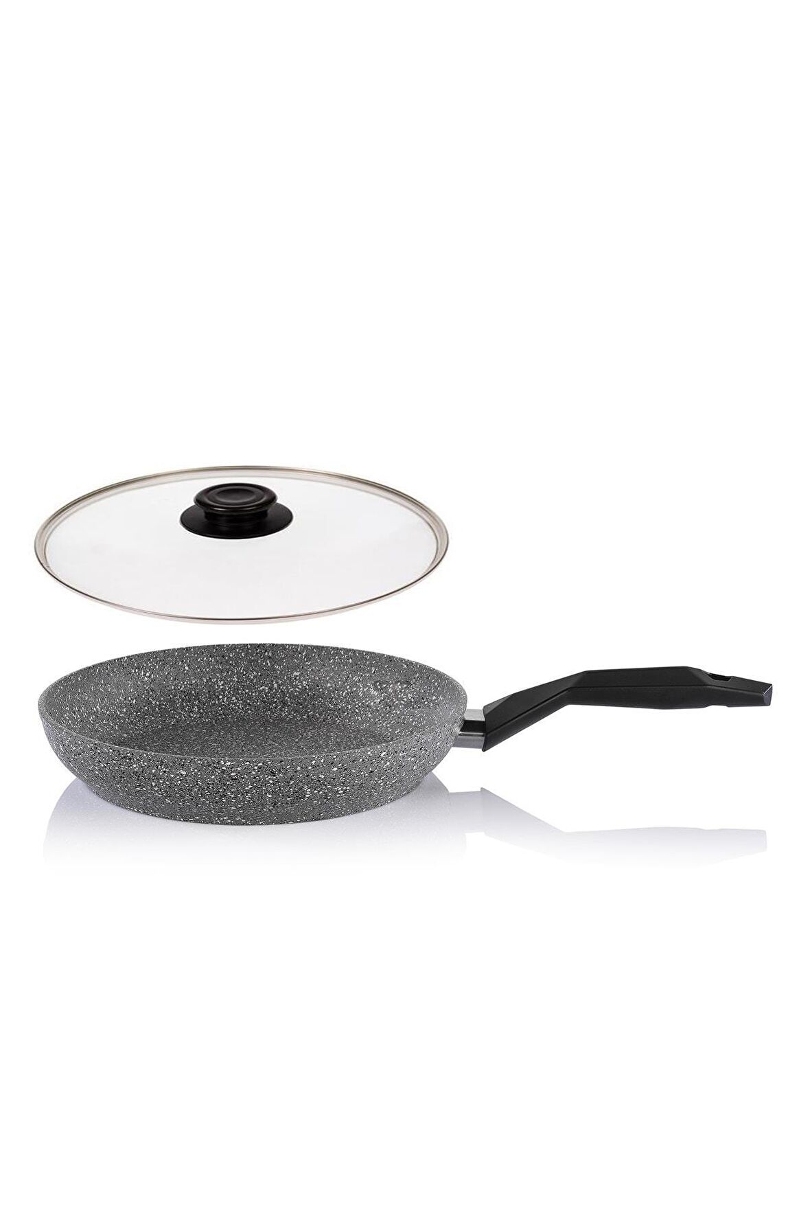 Schafer Granit Tava 30 CM Cam Kapaklı