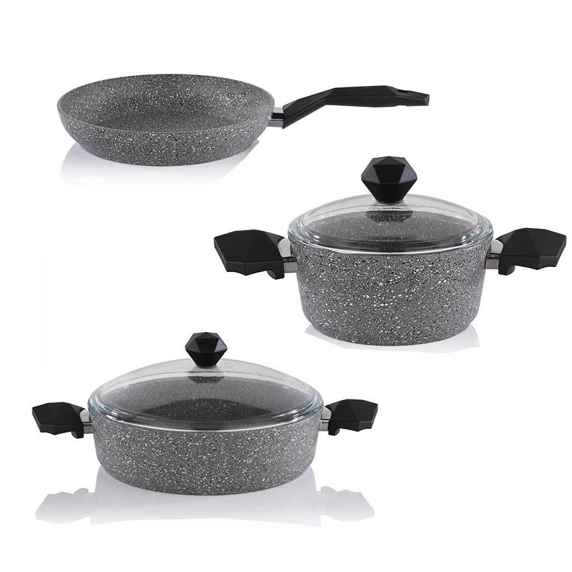 Granit 26 CM  Karnıyarık Tencere Tava ve 20 CM Derin Tencere Seti Schafer