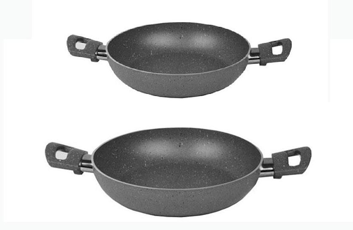 Mehtap Granit Yumurta Sahan Seti 20 CM ve 24 CM