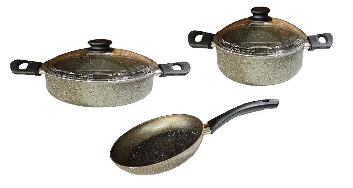 Mehtap 28 cm Karnıyarık 28 CM Tava ve 24 cm Derin Tencere