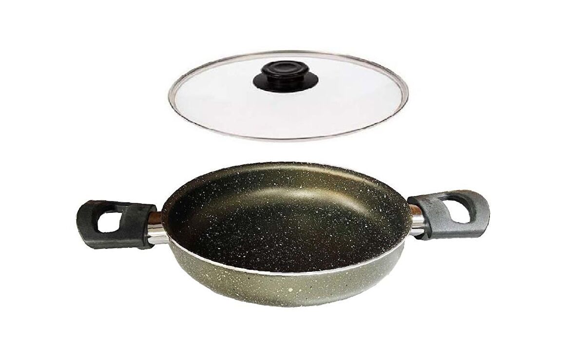 Mehtap Cam Kapaklı Granit Sahan 18 CM