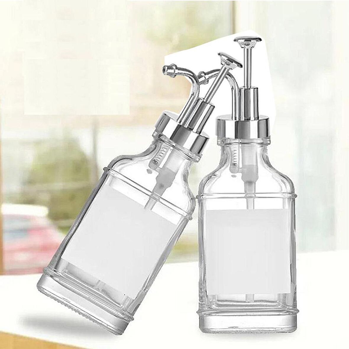 Sıvı Sabunluk Deterjanlık 2li 500 ML Gümüş Başlıklı