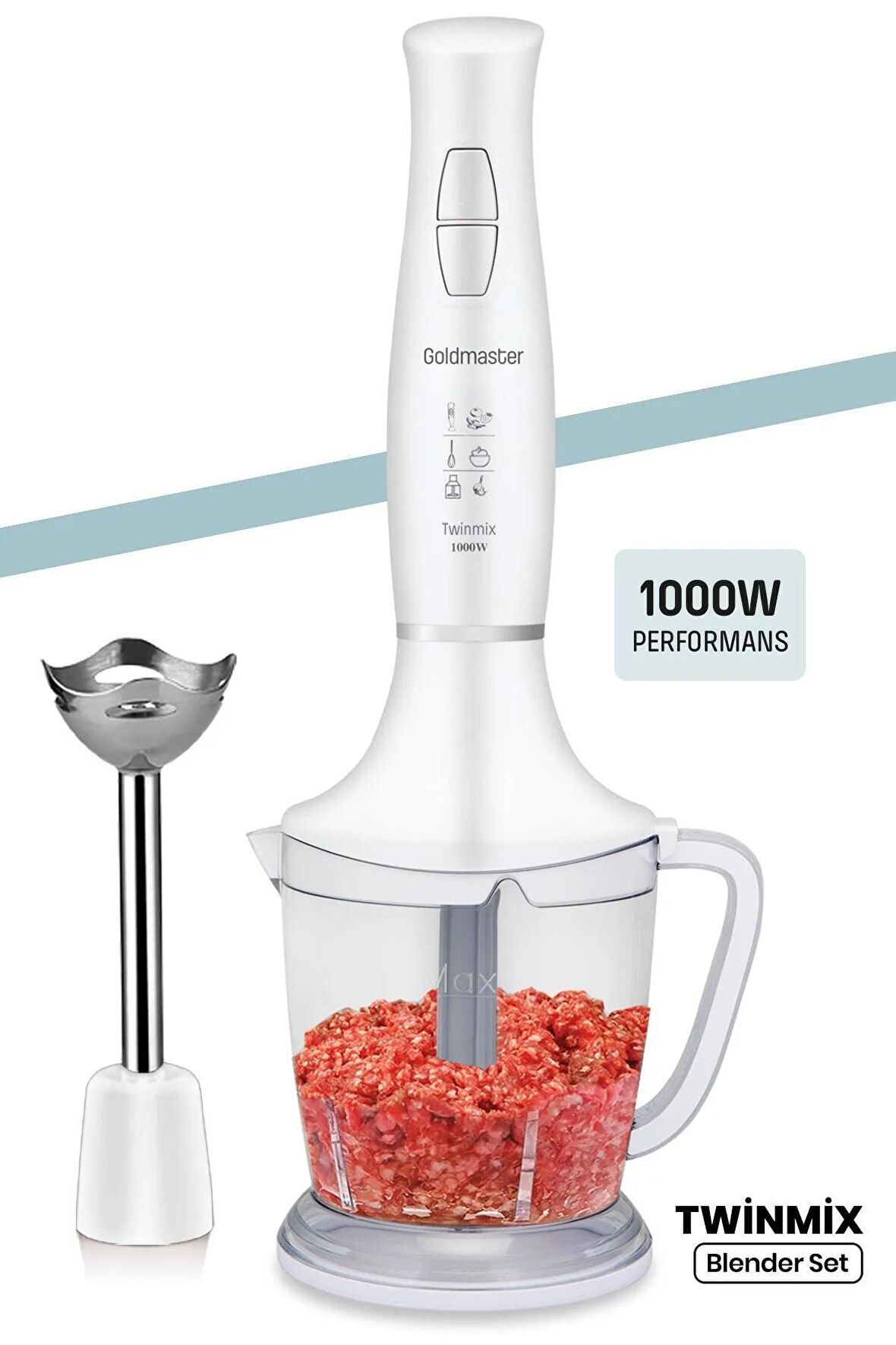 Altabi Goldmaster El Blender Seti 1000 W Doğrayıcı ve Blender