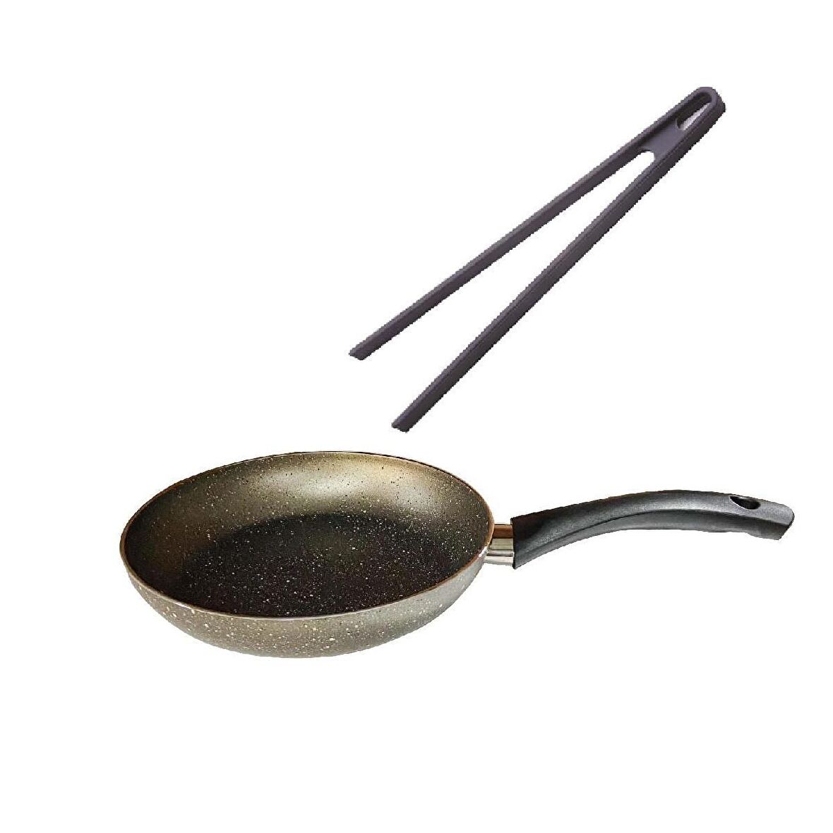 Mehtap 26 CM Granit Tava Ve Silikon Maşa