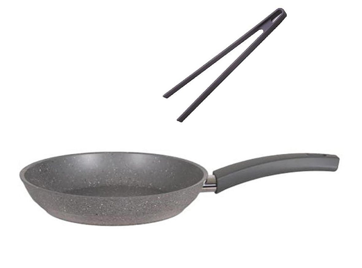 Mehtap 20 CM Granit Tava Ve Silikon Maşa