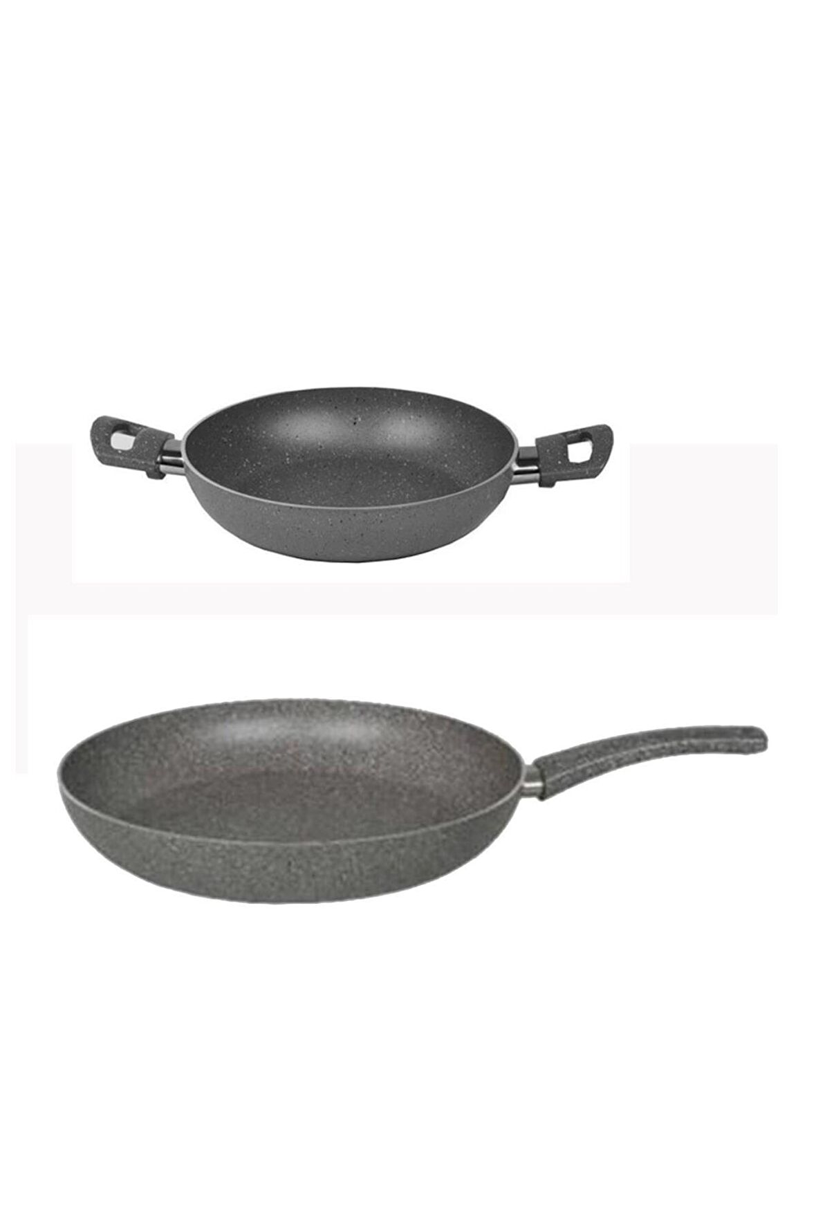 Mehtap Granit Tava Sahan Set 32 cm Tava ve 20 CM Sahan