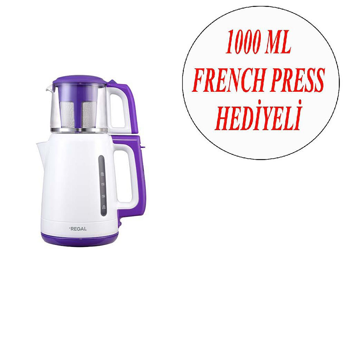 By Hanedan Çay Makinesi ve 1000 ML Bitki Çay Demleme French Press