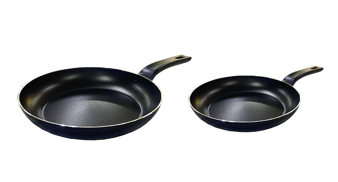 Mehtap Teflon Tava Seti 32 CM Ve  24 CM Petek Desenli 2 MM