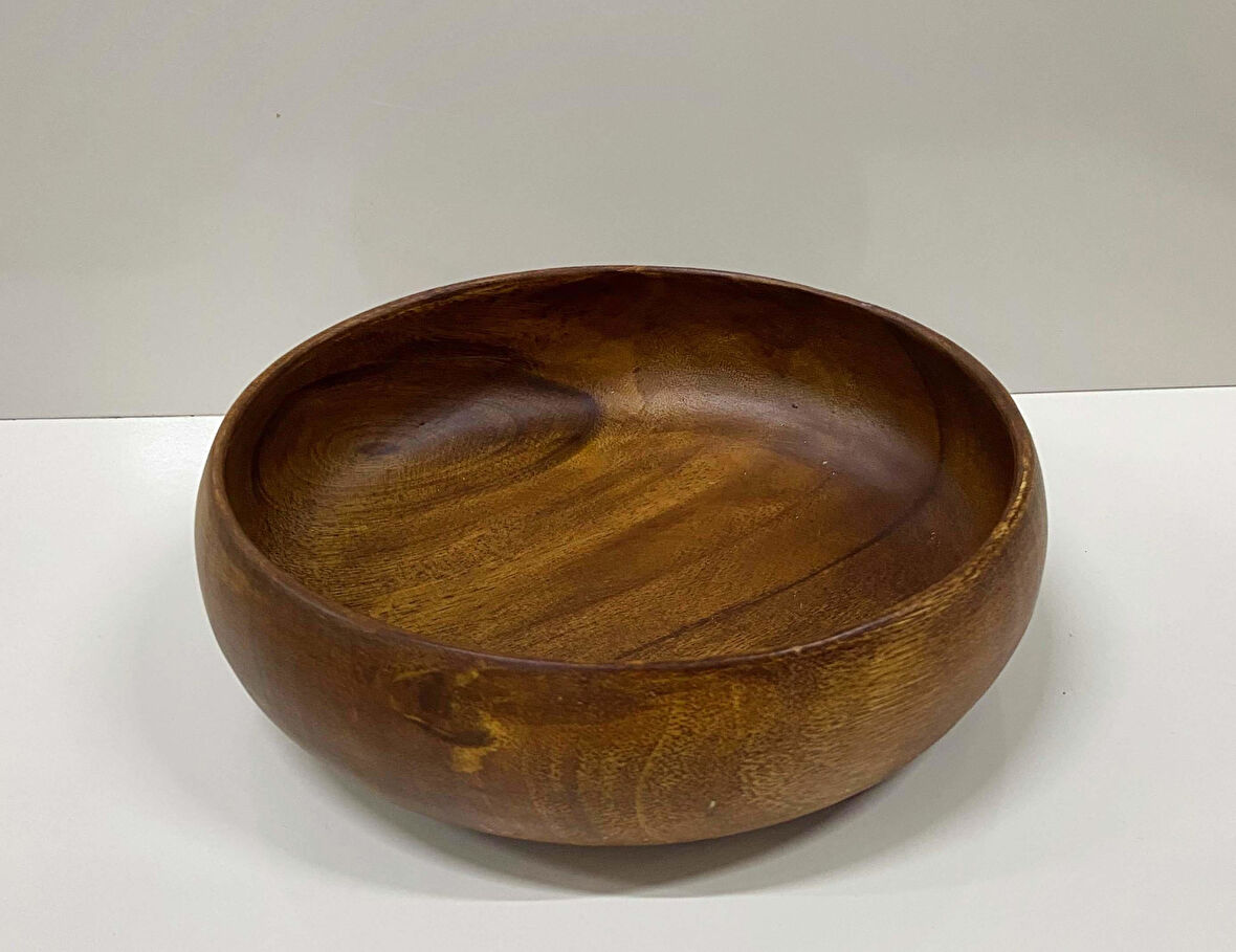 Ahşap Sunumluk Bombeli Bol Kase Meyvelik 25 CM