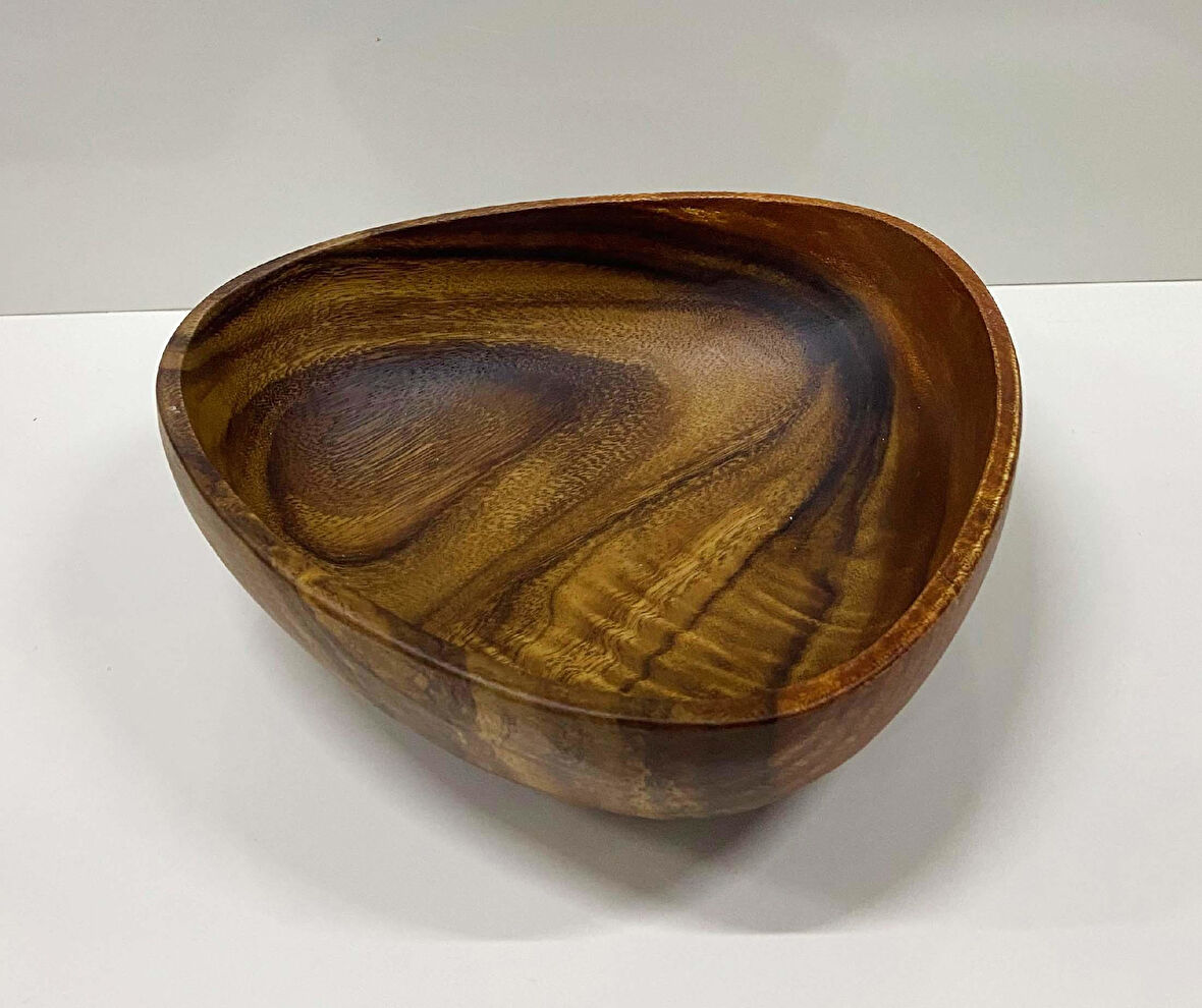 Ahşap Sunumluk Bol Kase Meyvelik 25 CM Üçgen