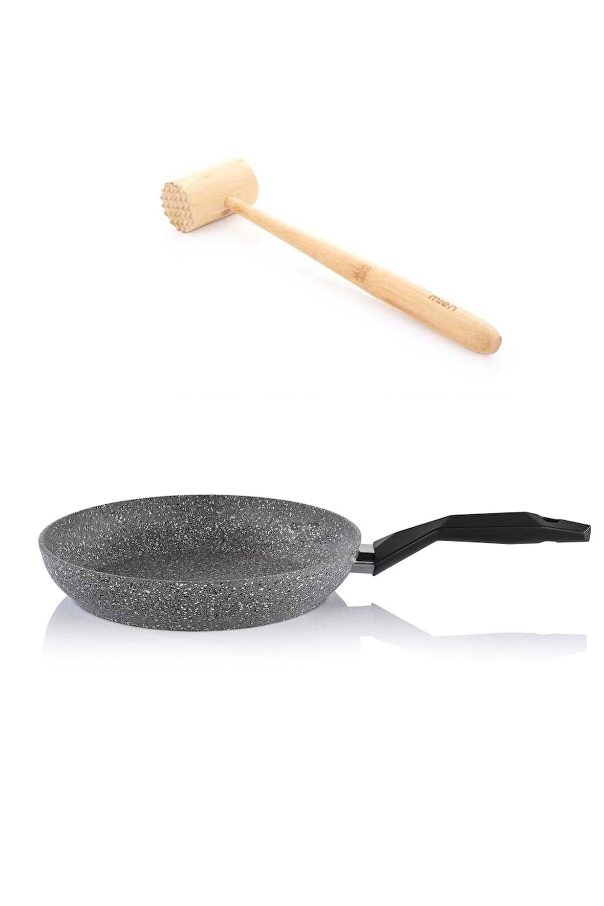 Schafer Granit Tava 24 CM ve Bambu Et Tokmağı