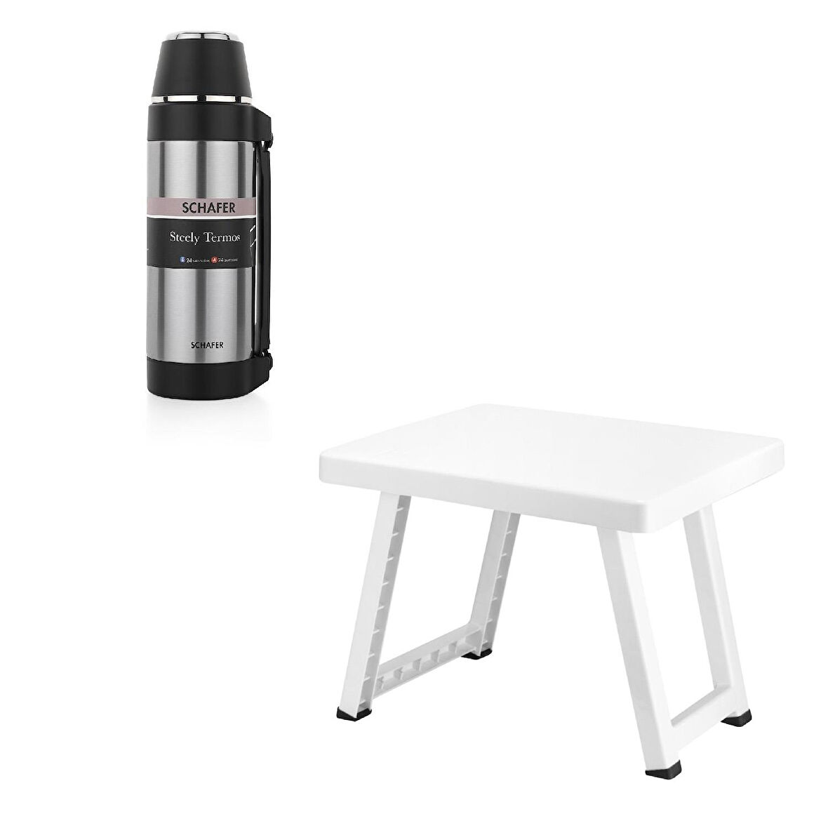 Çelik Termos 1500 ML İnox Renk ve Kamp Sehpası Katlanır Model