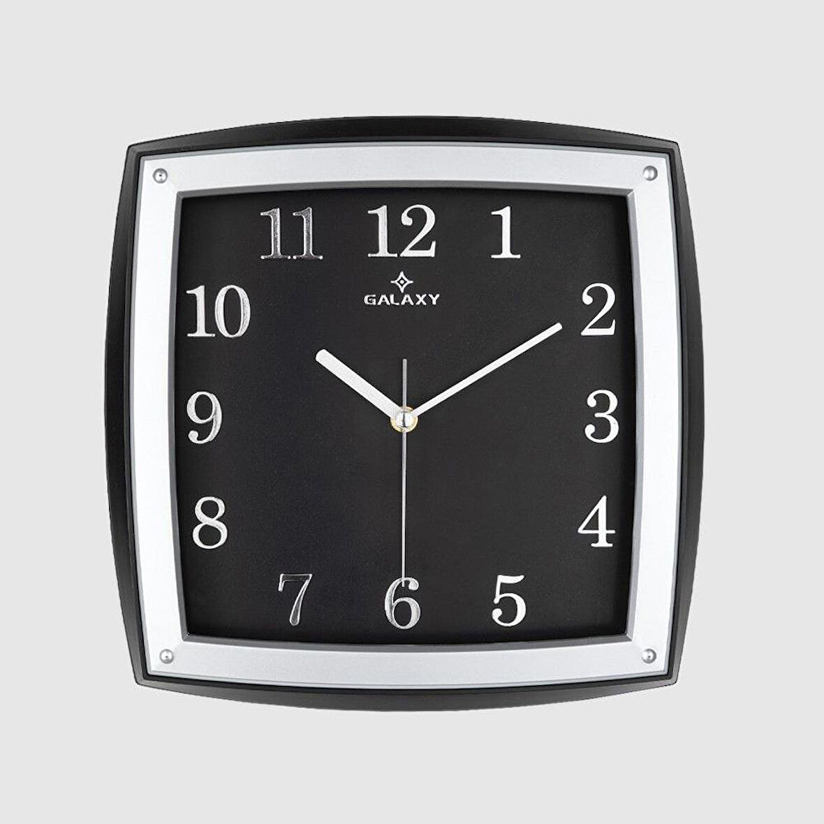 Dekoratif Duvar Saati Gri / Siyah Kabartma Rakamlı 30 CM