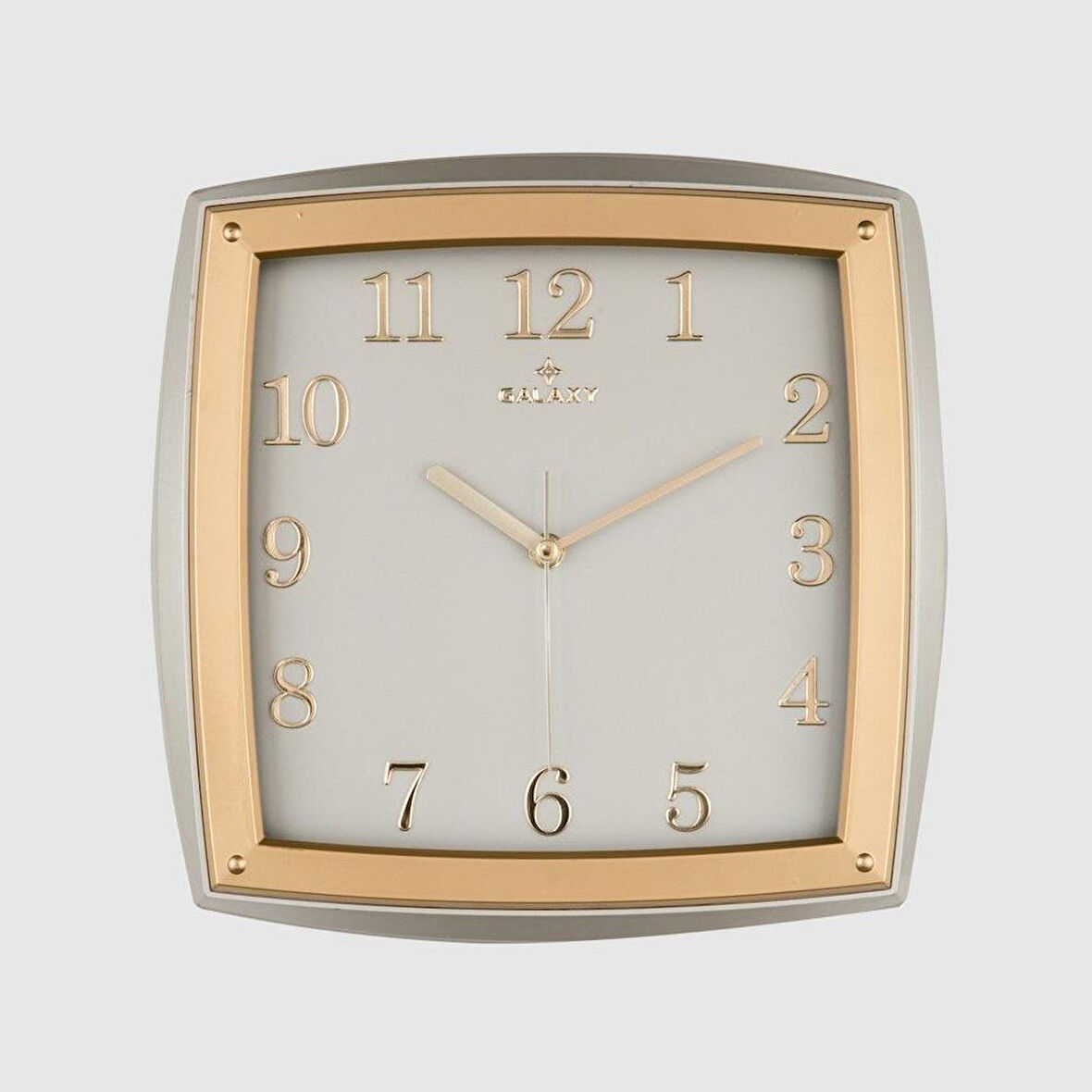 Dekoratif Duvar Saati Gri / Gold Kabartma Rakamlı 30 CM