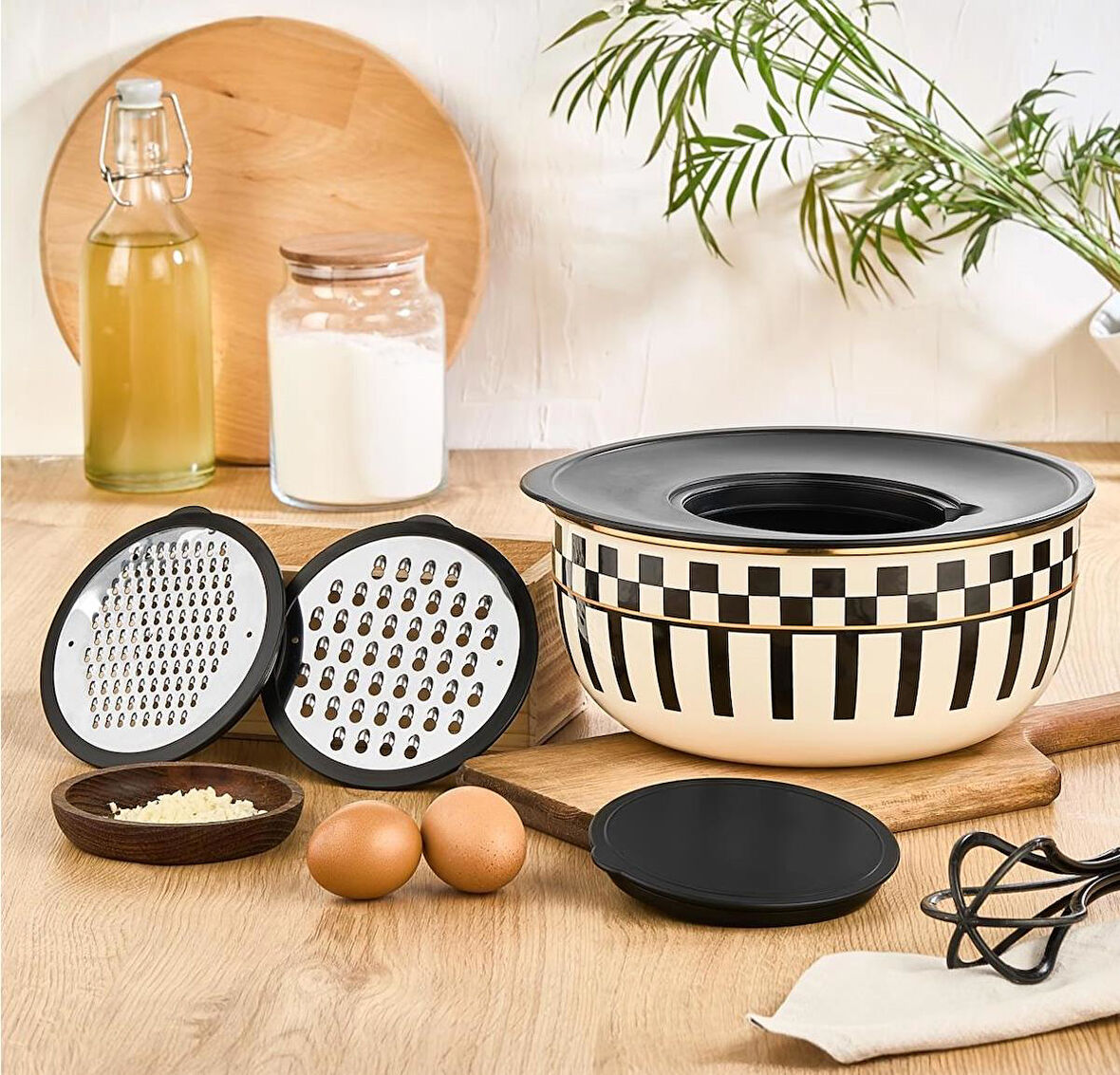 Prime Cream 5 Parça Rendeli Saklama ve Karıştırma Kabı – 24 CM