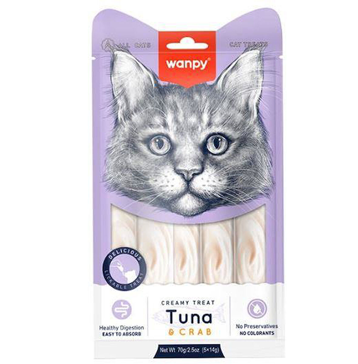 Wanpy Krema Ton Balıklı ve Yengeçli Kedi Ödül Maması 14 Gr x 5 adet