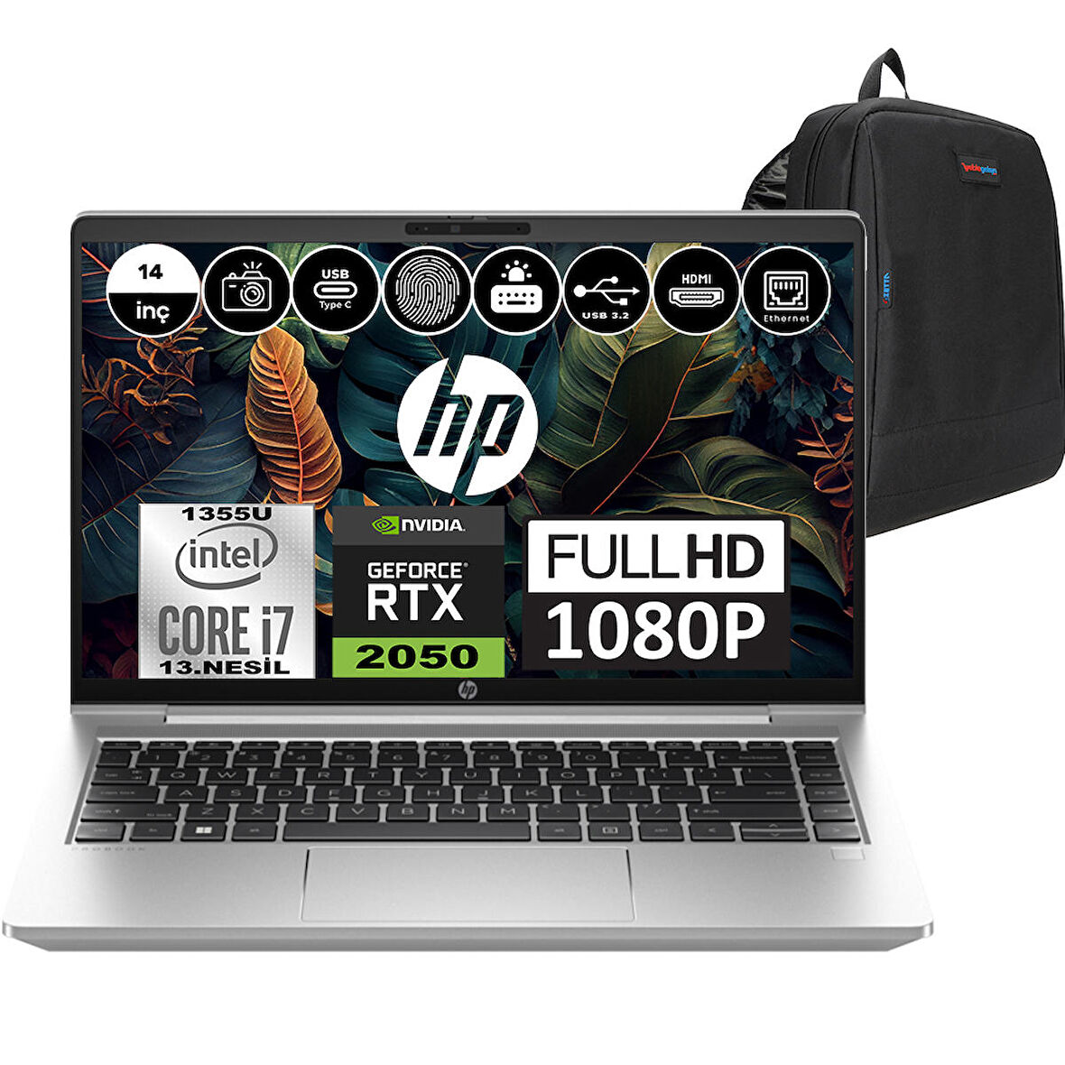 Hp Probook 440 G10 Intel Core I7 1355U 64GB 512GB SSD RTX2050-4GB Windows 11 Pro 14" FHD Taşınabilir Bilgisayar 8A569EAP10 + Weblegelsin Çanta