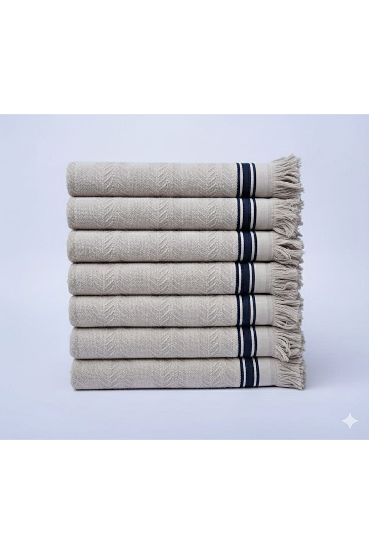 Özdilek Halat Desenli Peştamal 50x90 Cm El-Yüz Havlusu 7'li Bej