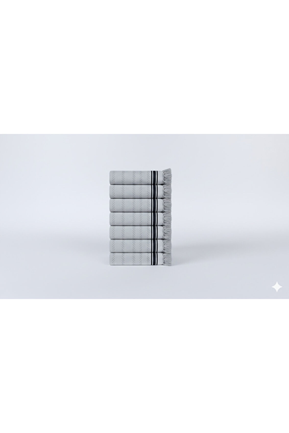 Özdilek Halat Desenli Peştamal 50x90 Cm El-Yüz Havlusu 7'li Gri