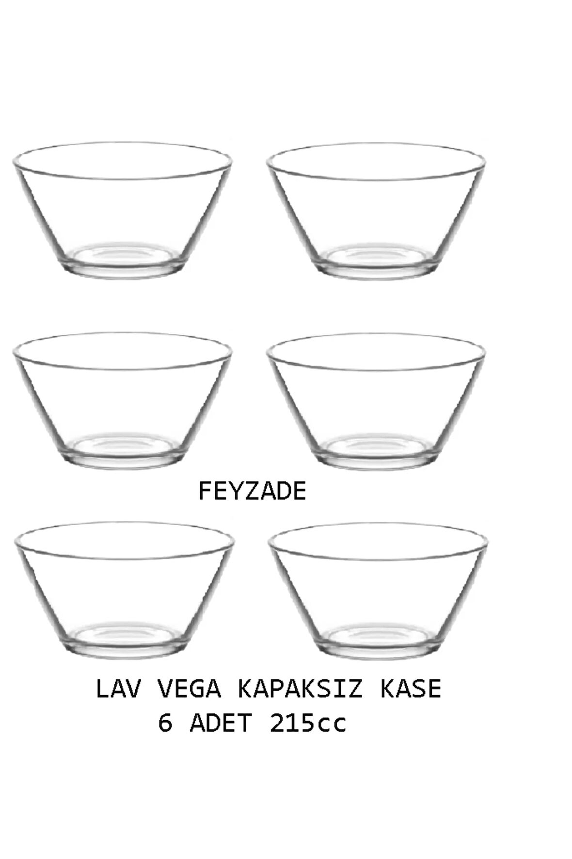 Feyzade Vega Saklama Kabı Seti 6 Adet 215cc Kapaksız Kase