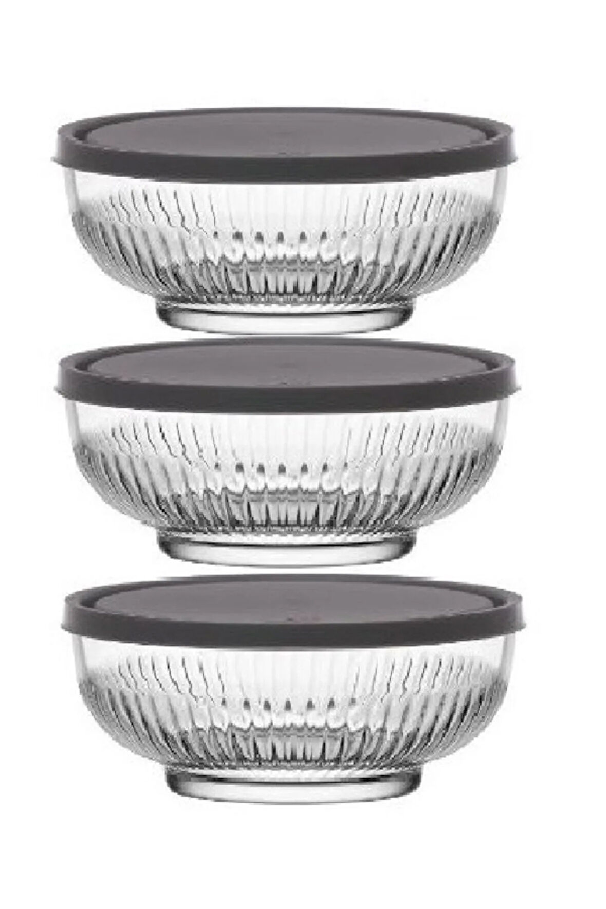 FEYZADE TOKYO SAKLAMA KABI SETİ 3 ADET 1500cc GRİ KAPAKLI (TOK-287)