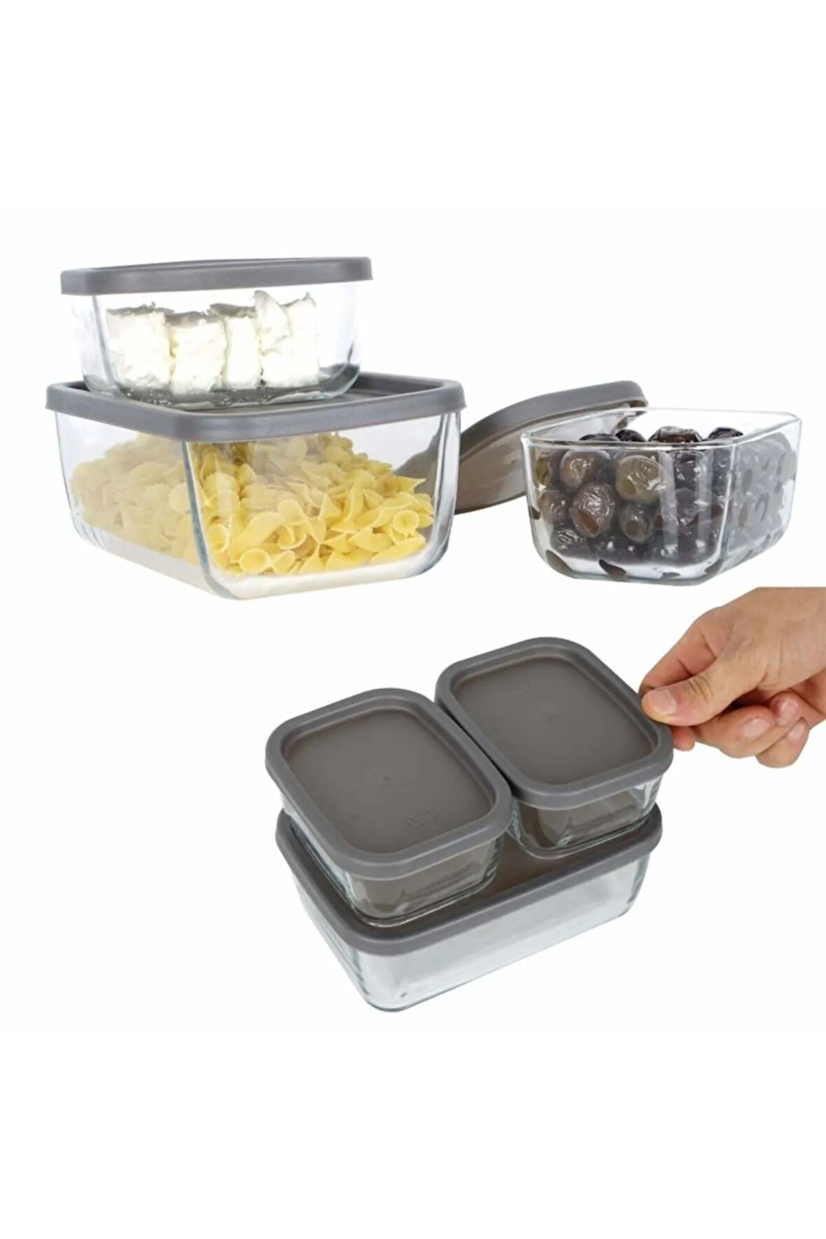 FEYZADE CUBE Saklama Kabı Seti (1 ADET 1170cc- 2 ADET 405cc)