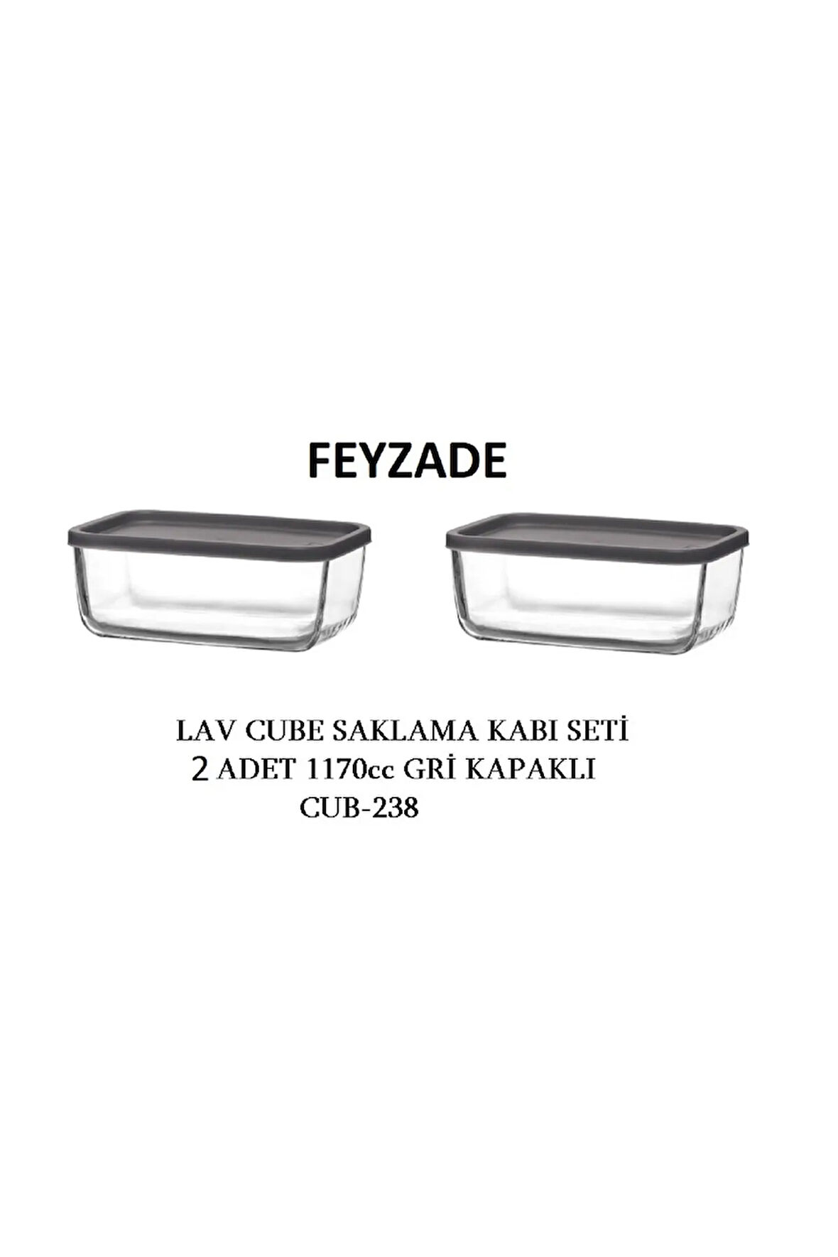 FEYZADE CUBE Kahvaltılık Saklama Kabı Seti 2 adet 1170cc (CUB-238)