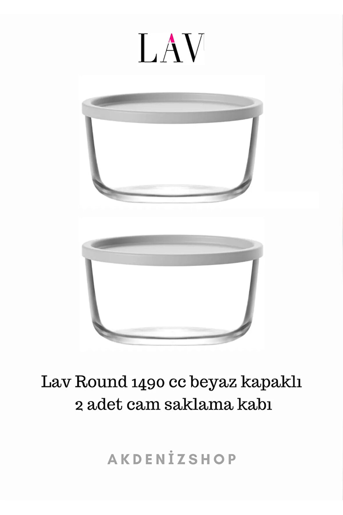 ROUND 1490 CC GRİ KAPAKLI 2 ADET VAKUMLU CAM SAKLAMA KABI