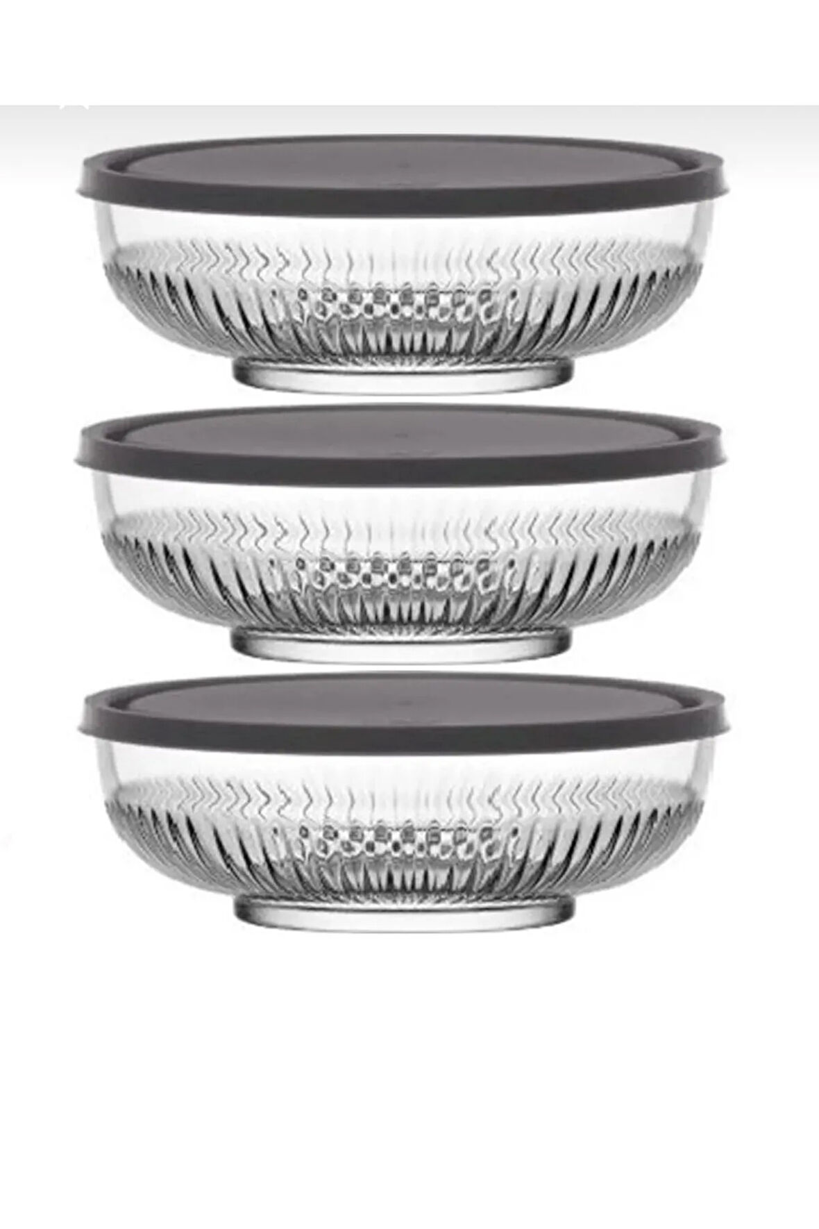 Tokyo Saklama Kabı 3lü 880cc Gri Kapaklı Tok-282