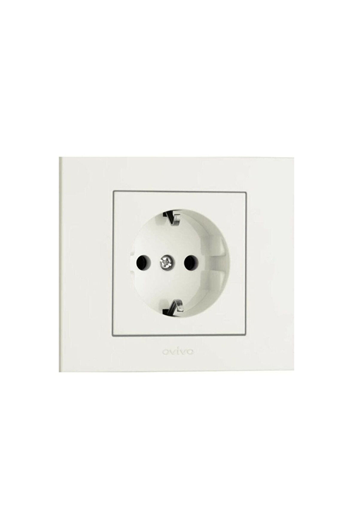 Ovivo Grano Topraklı Priz Beyaz Çerçeve Dahil