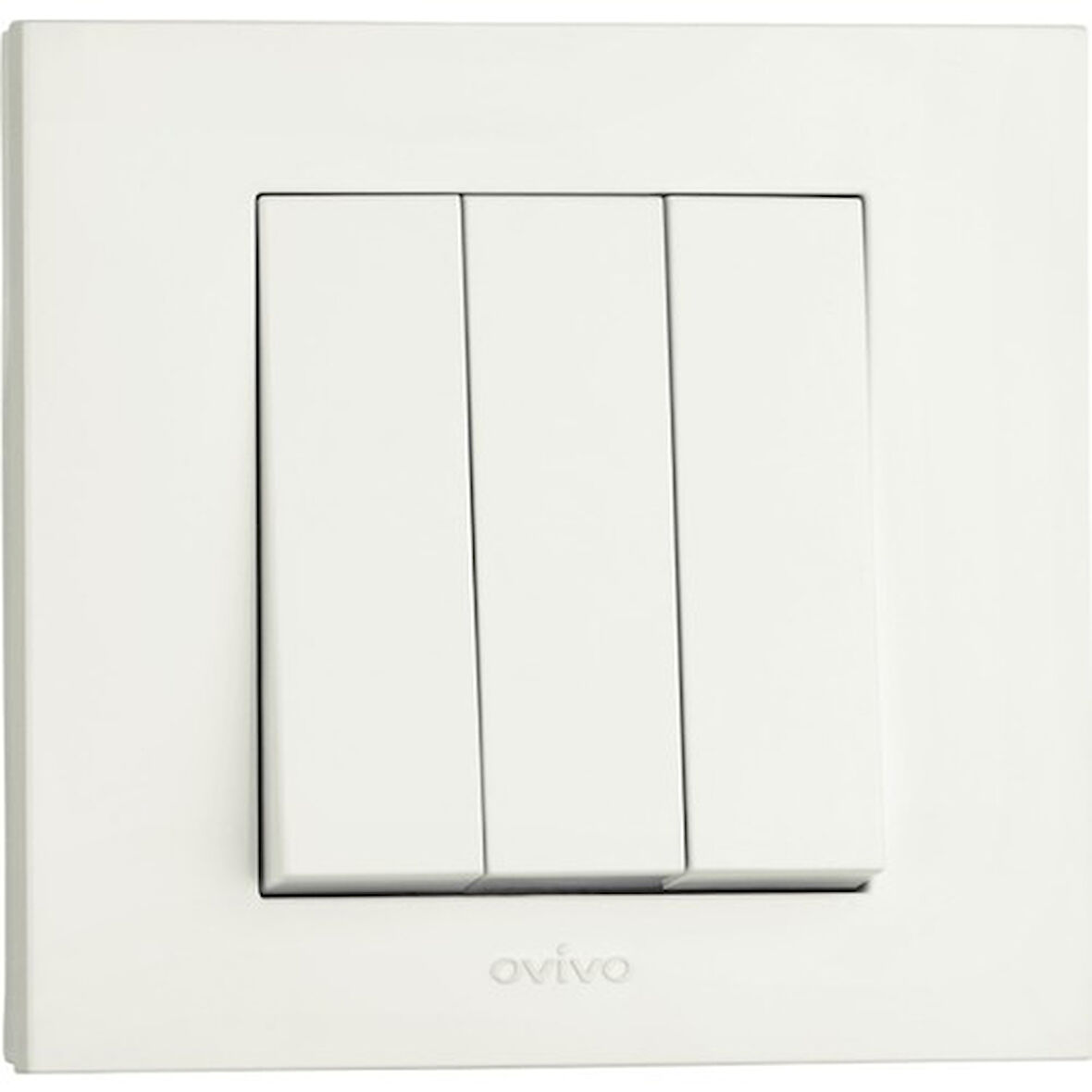 5 Adet Ovivo Grano Beyaz Üçlü Anahtar Çerçeve Dahildir