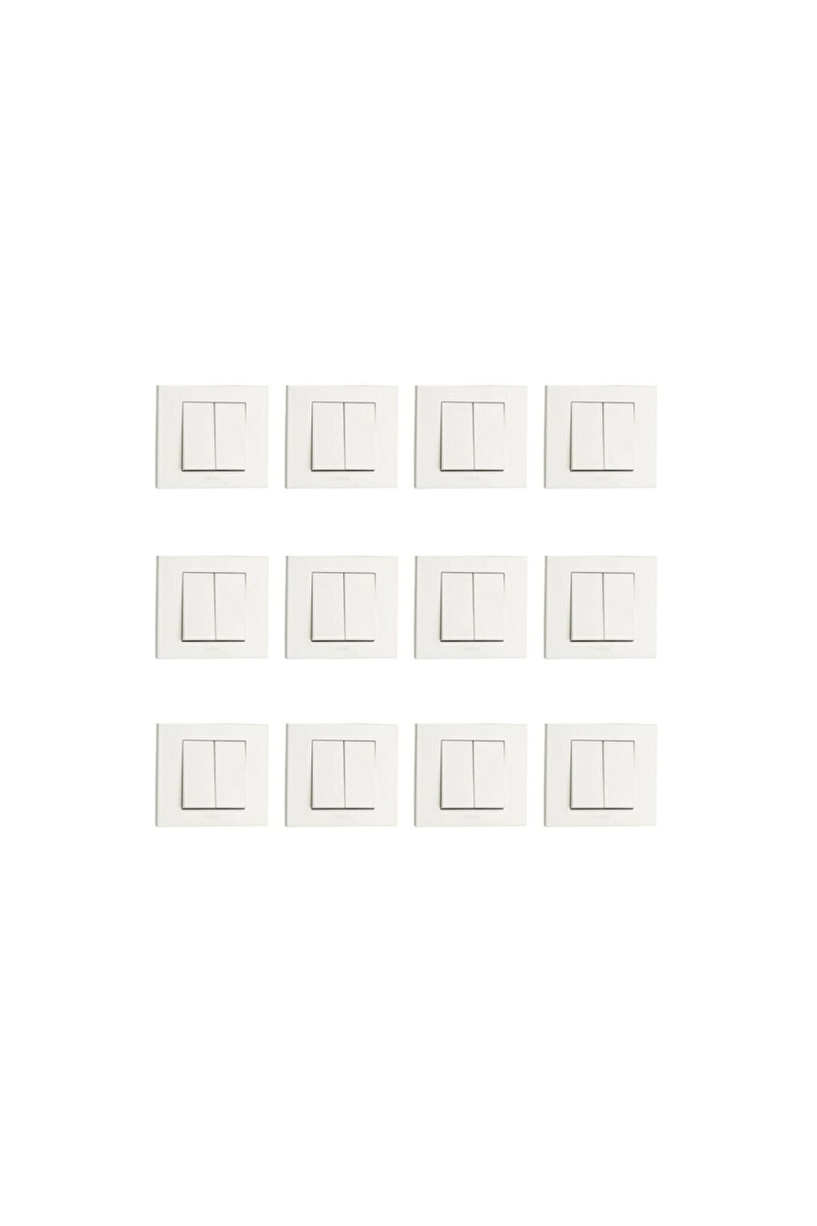 12 Adet Beyaz Komütatör 12'li Paket ( Çerçeve Dahil )