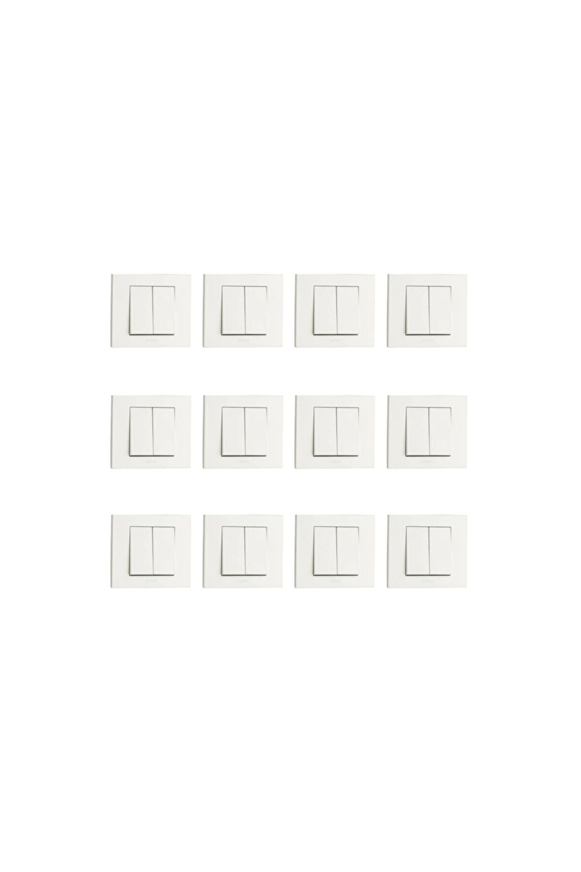 12 Adet Ovivo Grano Beyaz Komütatör Çerçeve Dahil