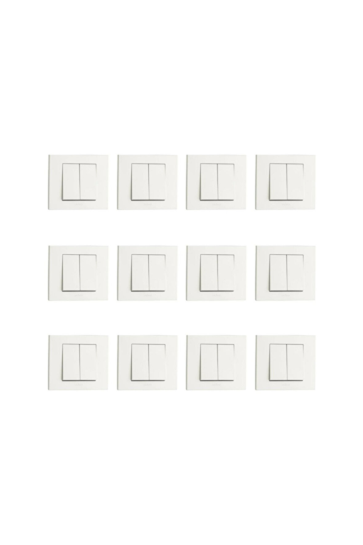 12 Adet Ovivo Grano Beyaz Komütatör Çerçeve Dahildir