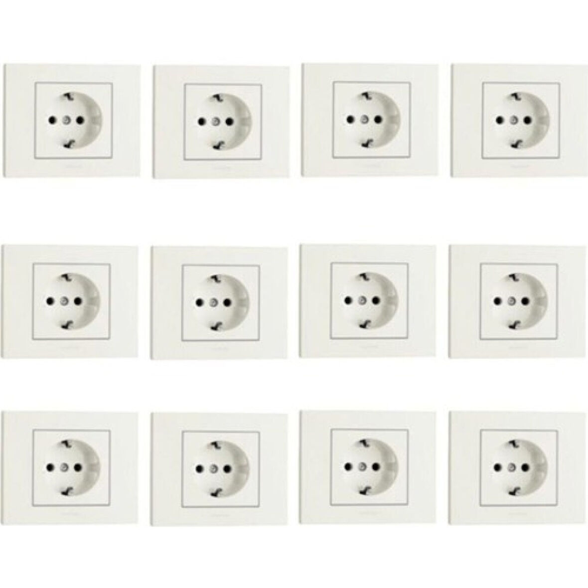 12 Adet Ovivo Grano Beyaz Priz 12 Li Set