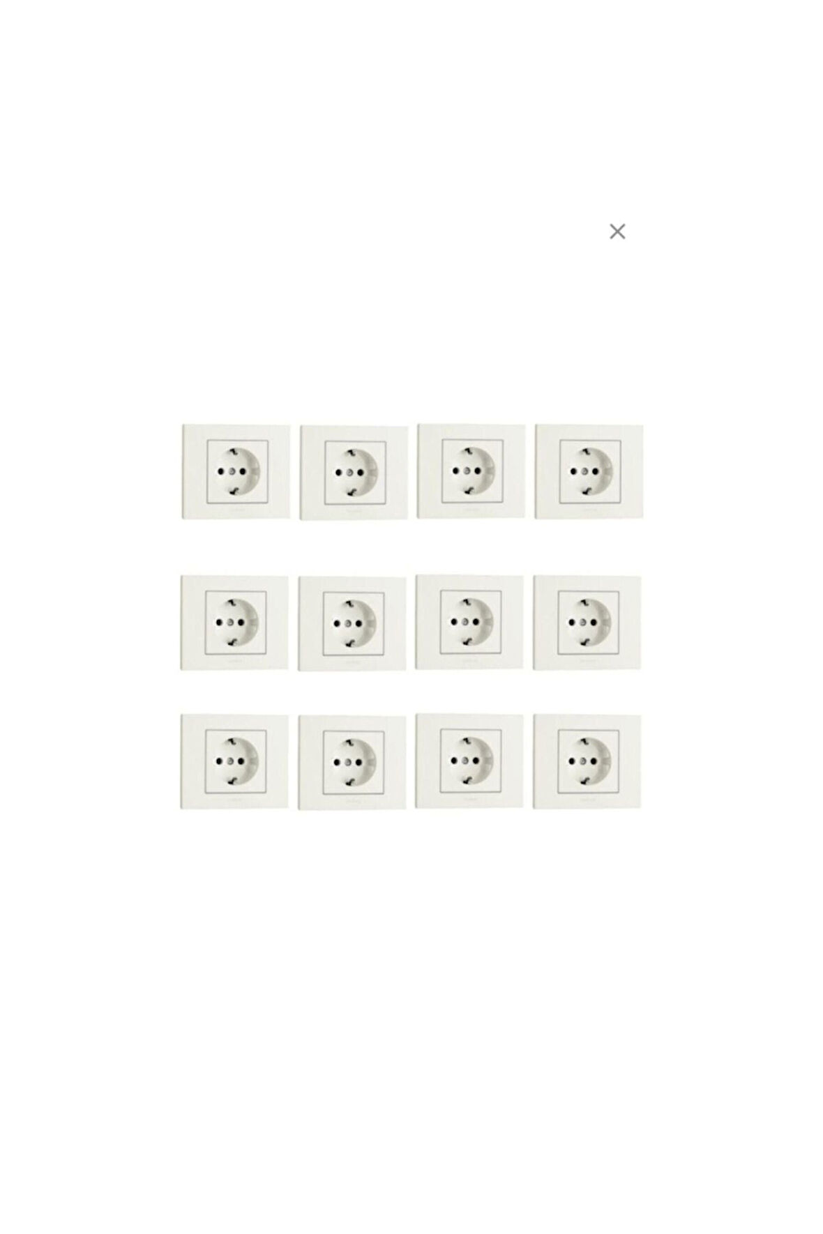 12 Adet Ovivo Grano Beyaz Topraklı Priz Çerçeve Dahildir**