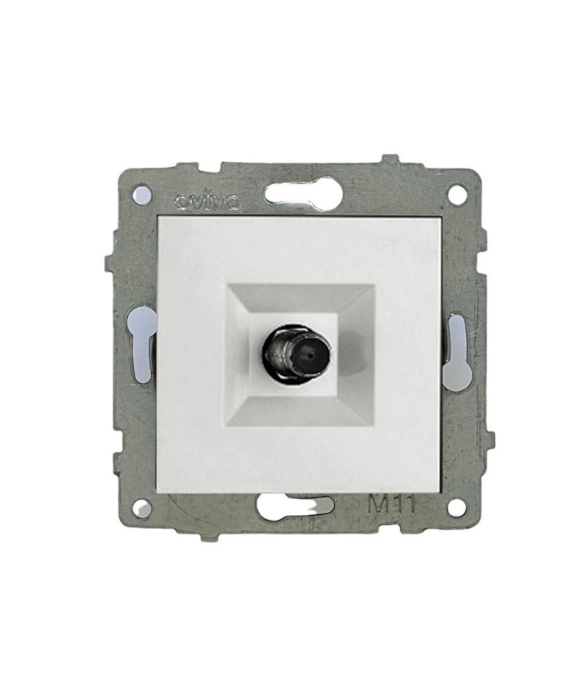 15 Adet Ovivo Grano Beyaz Uydu Tv Prizi F Konnektör ÇERÇEVE HARİÇTİR