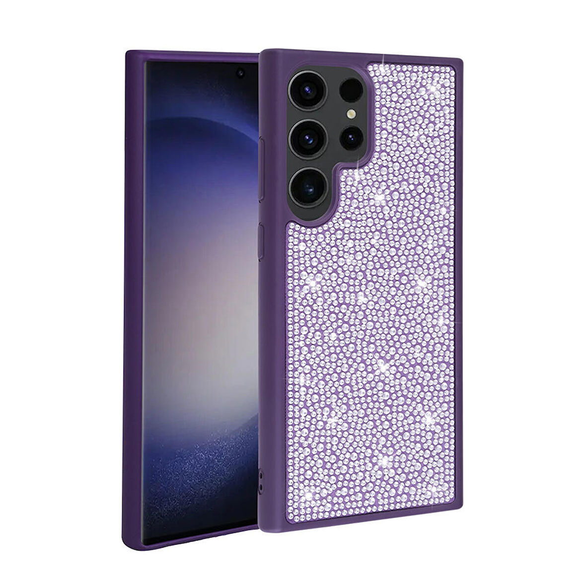 Gpack Samsung Galaxy S23 Ultra Kılıf Diamond Parlak Taşlı Ston Kapak Silikon