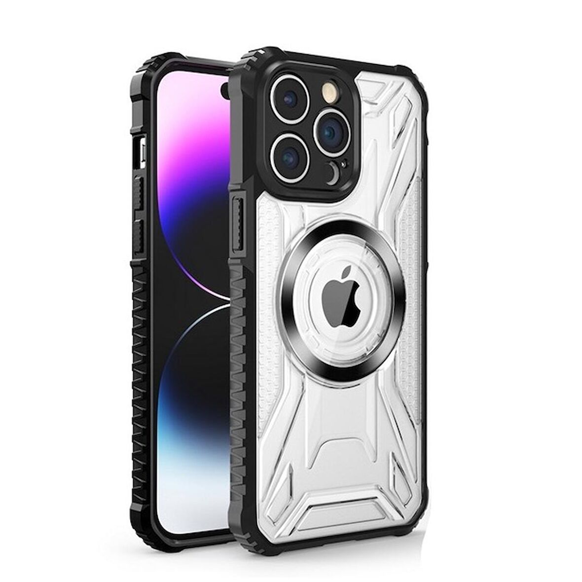 Gpack Apple iPhone 14 Pro Kılıf Prag Magsafe Özellikli Double Sided Non Slip PC TPU Kapak