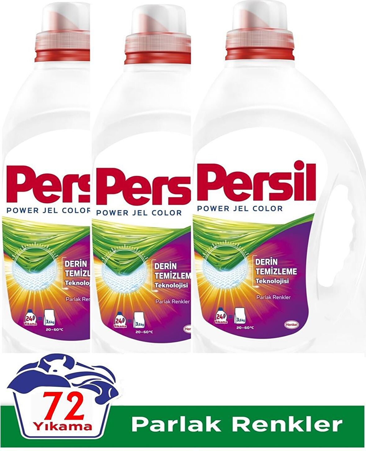 Persil Power Jel Color Parlak Renk 3X24: 72 Yıkama