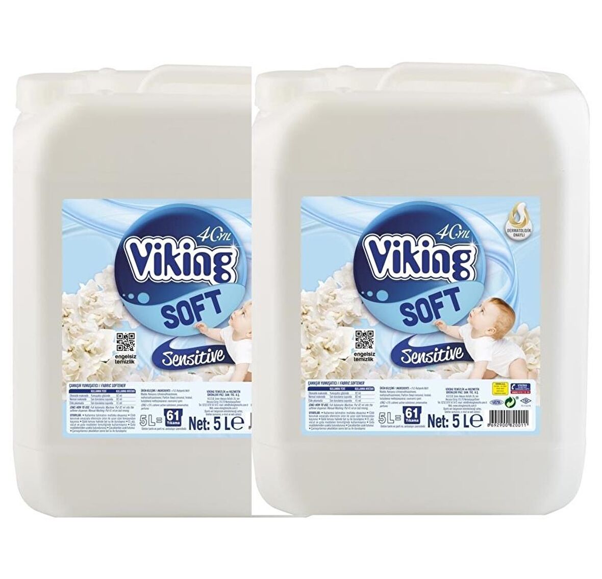 Viking Yumuşatıcı Sensitive 2x5 Lt 122 Yıkama