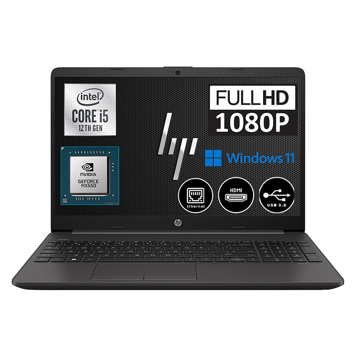 Hp 250 G9 Intel Core I5 1235U 16GB 512GB SSD Windows 11 Pro MX550 2GB 15.6" Fhd  Taşınabilir Bilgisayar 6Q8M6ES38