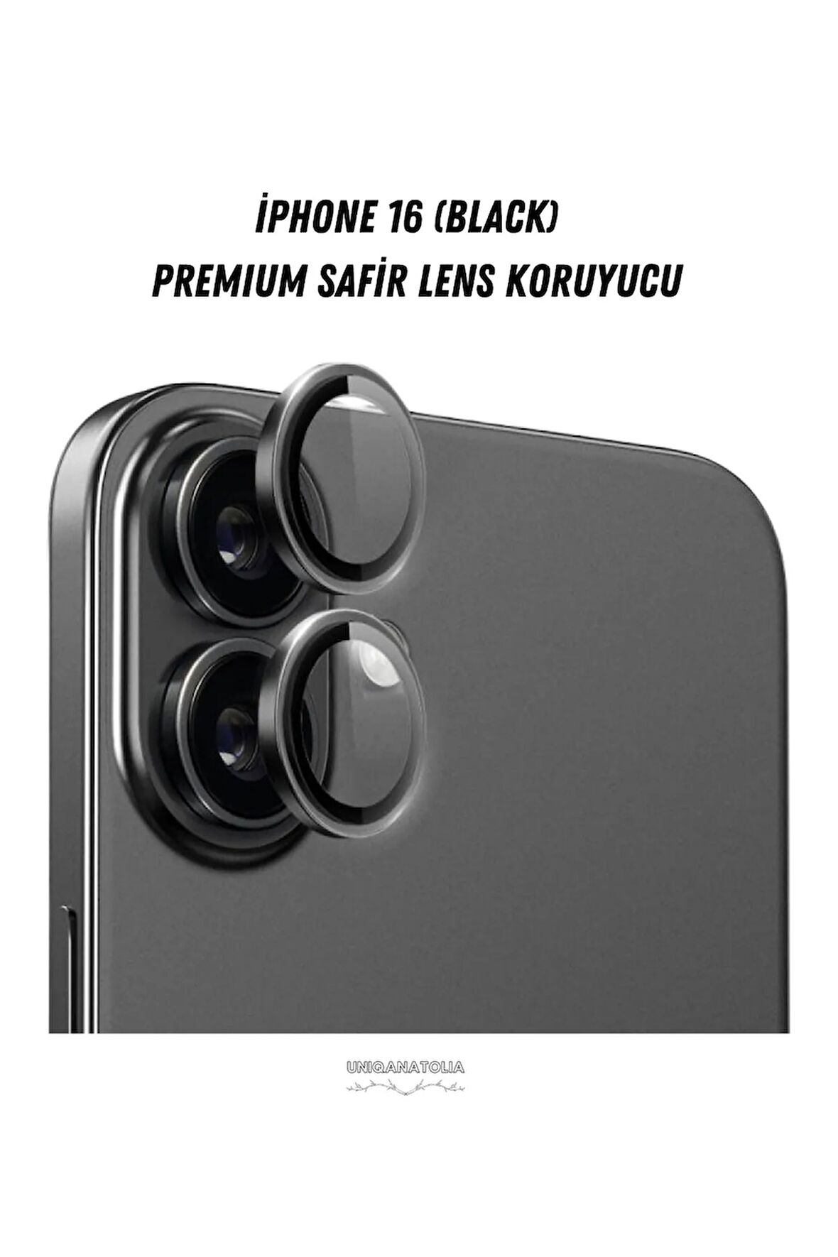 iPhone 16 Uyumlu Premium Safir Lens Koruyucu