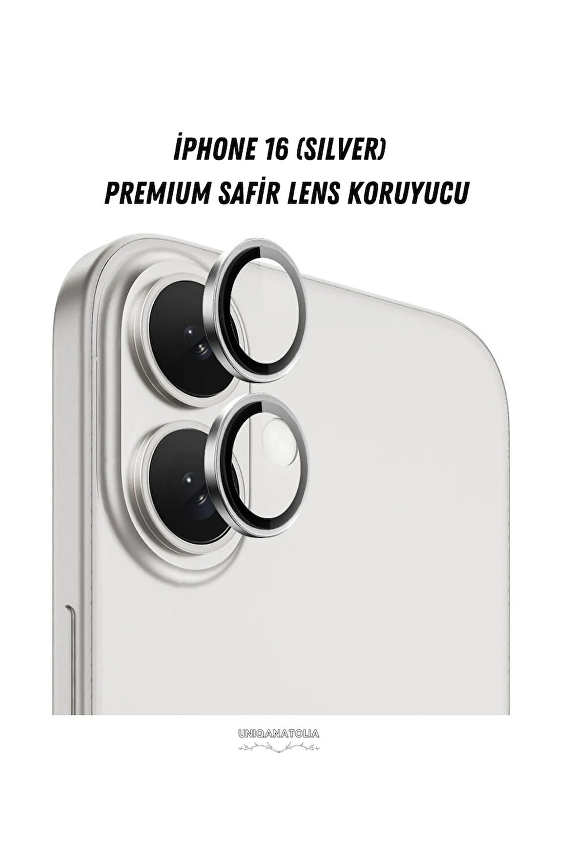 iPhone 16 Uyumlu Premium Safir Lens Koruyucu