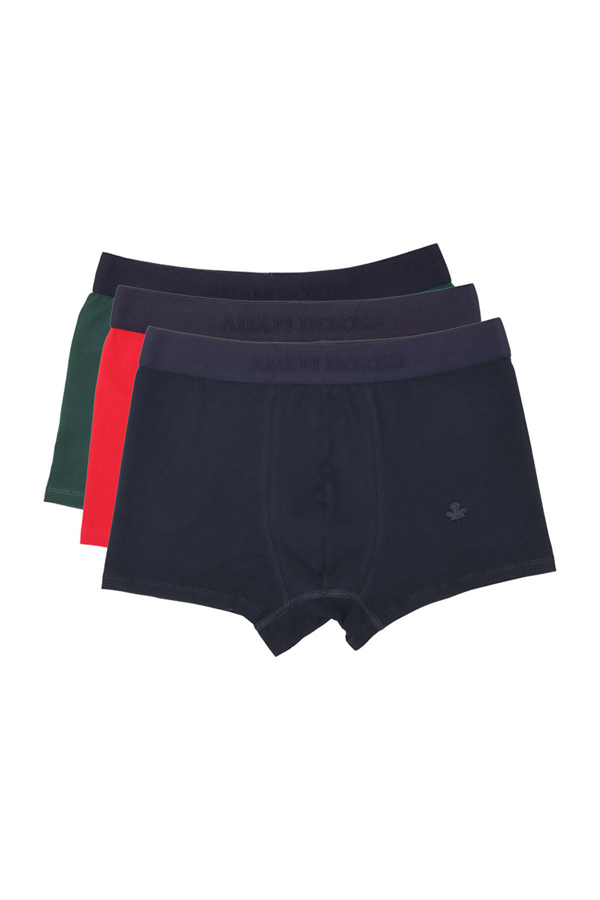 Adam Boxes Boxer Trunk Neo-Gracia 
3'lü Paket - Lacivert, Koyu Yeşil, Kırmızı