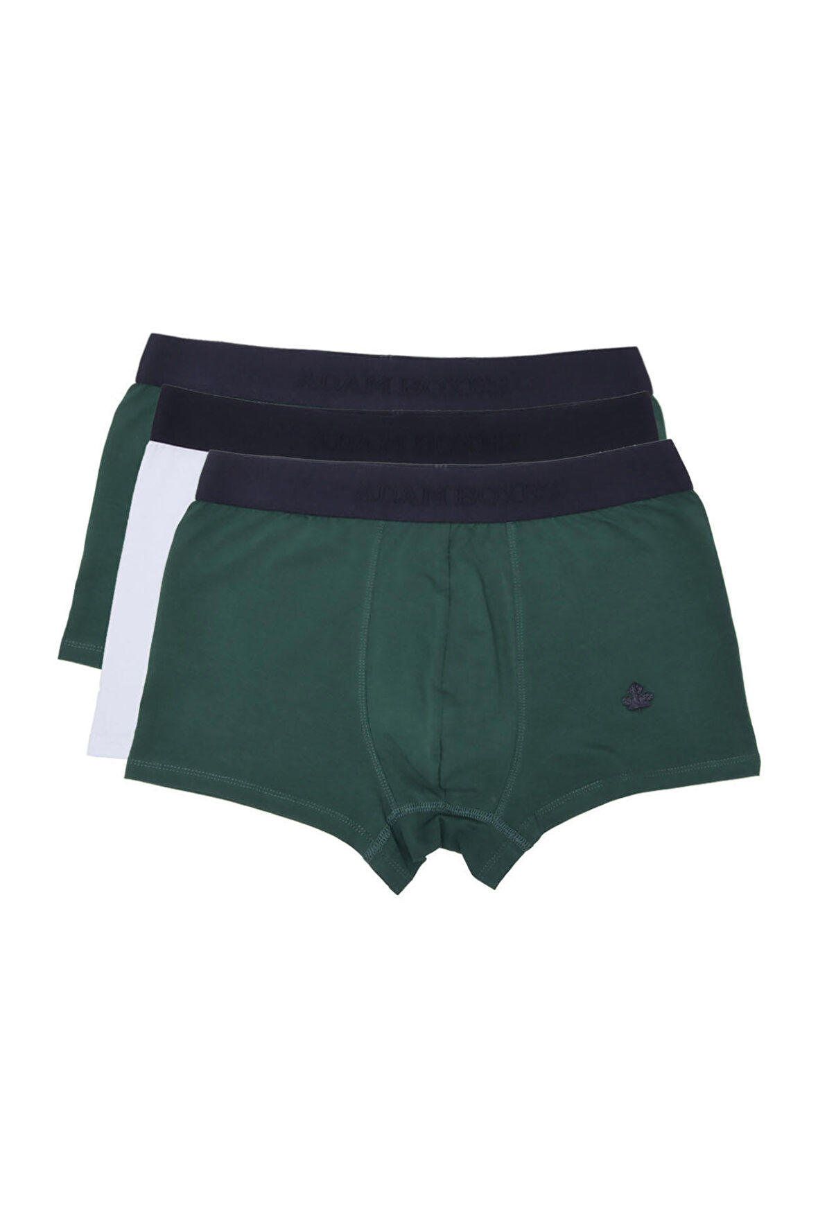 Adam Boxes Boxer Trunk Neo-Gracia 
3'lü Paket - Koyu Yeşil, Beyaz