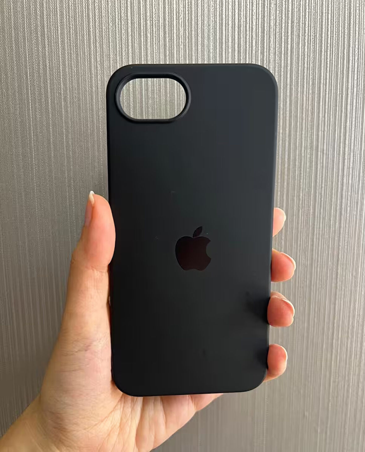 iPhone 16e Uyumlu Apple Logolu Silikon Içi Kadife Lansman Kılıf