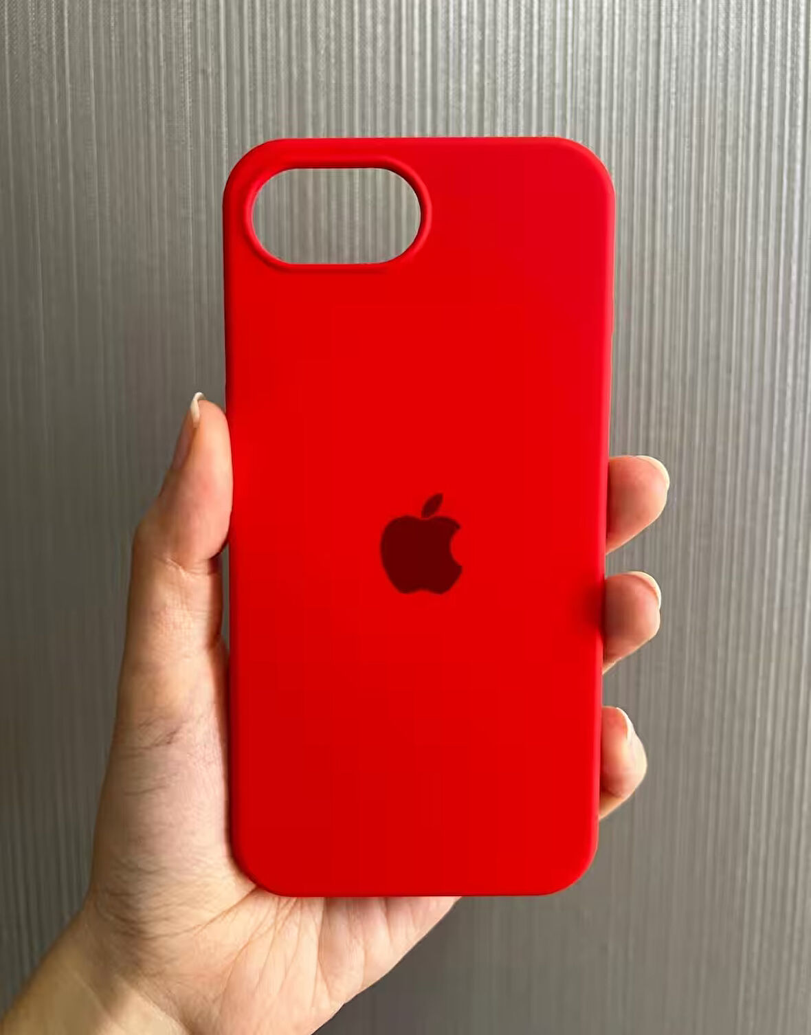 iPhone 16e Uyumlu Apple Logolu Silikon Içi Kadife Lansman Kılıf