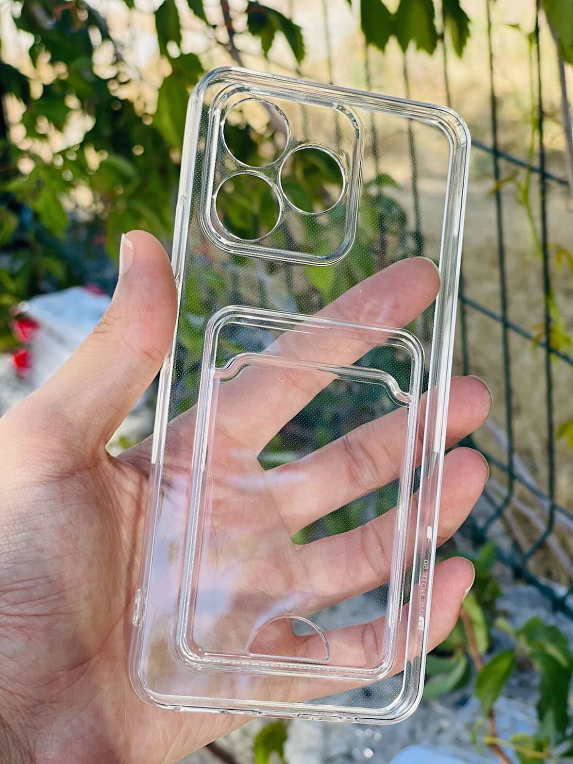 Realme Note 50 4G Kılıf Kartlıklı Lüx Şeffaf Silikon Kapak