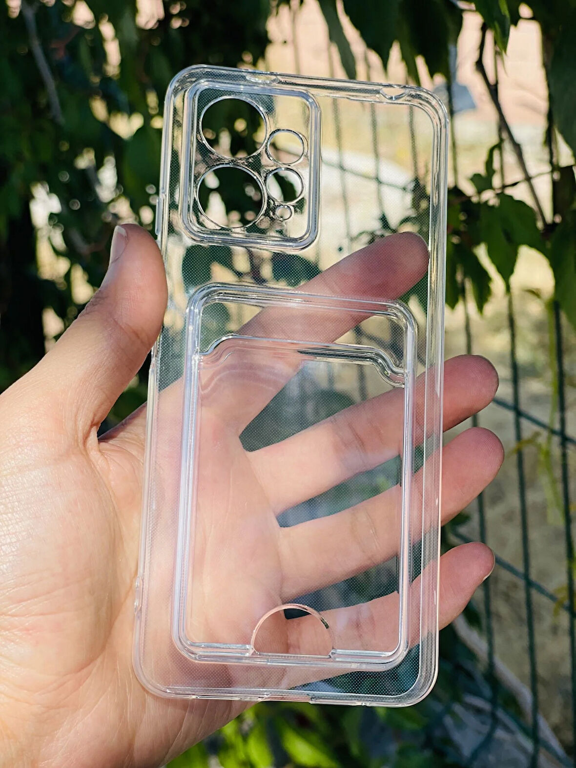 Xiaomi Redmi Note 12 4G Kılıf Kartlıklı Lüx Şeffaf Silikon Kapak